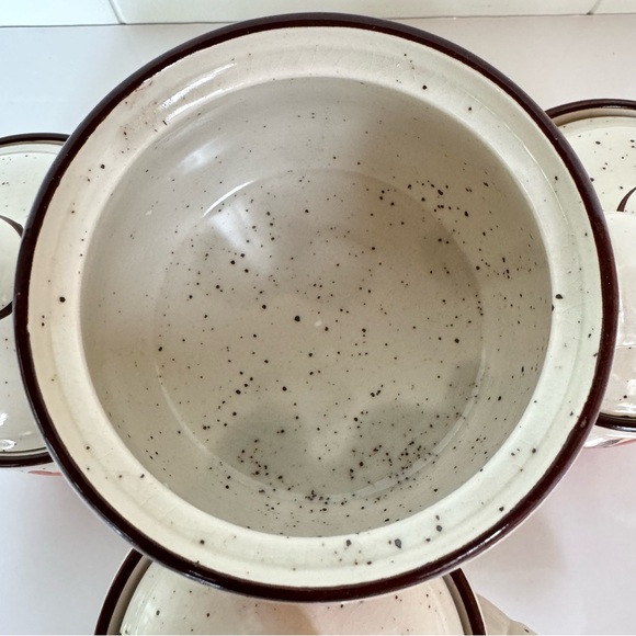 Set of 4 Retro Floral French Onion Soup Bowls Japan - Picture 5 of 13